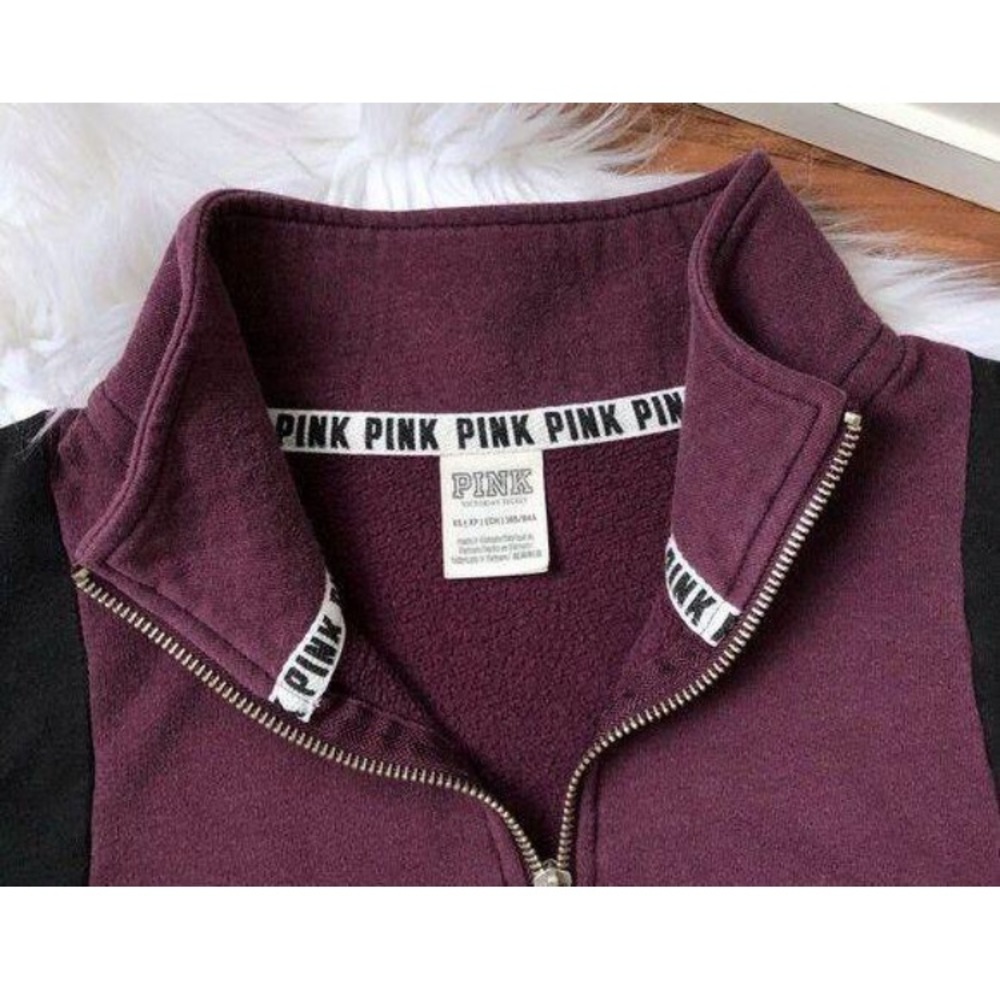 Victoria Secret PINK Maroon Quarter Zip Sweater